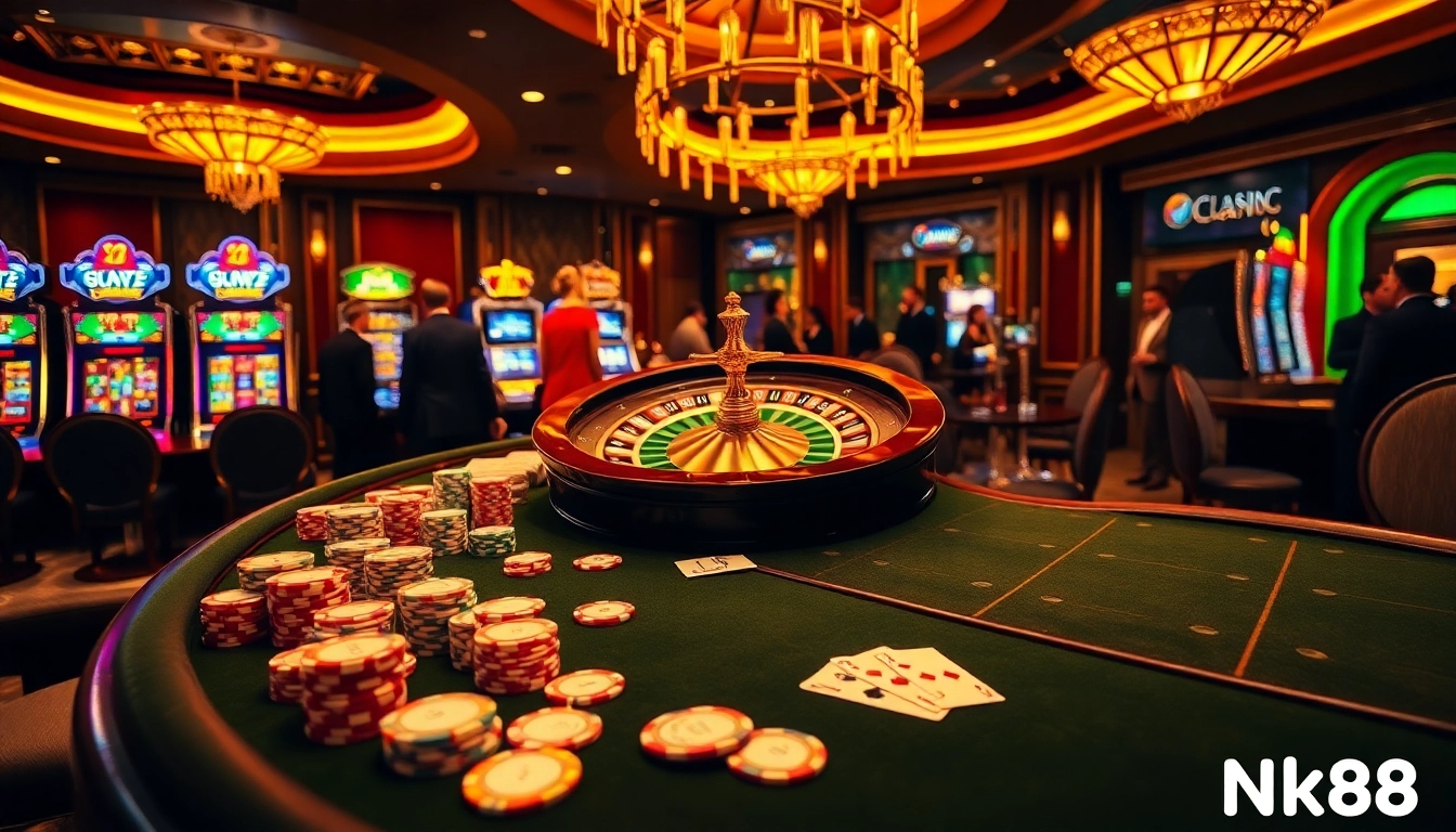 Experience high-end gaming at https://nk88.luxury with luxurious casino tables and vibrant slot machines.