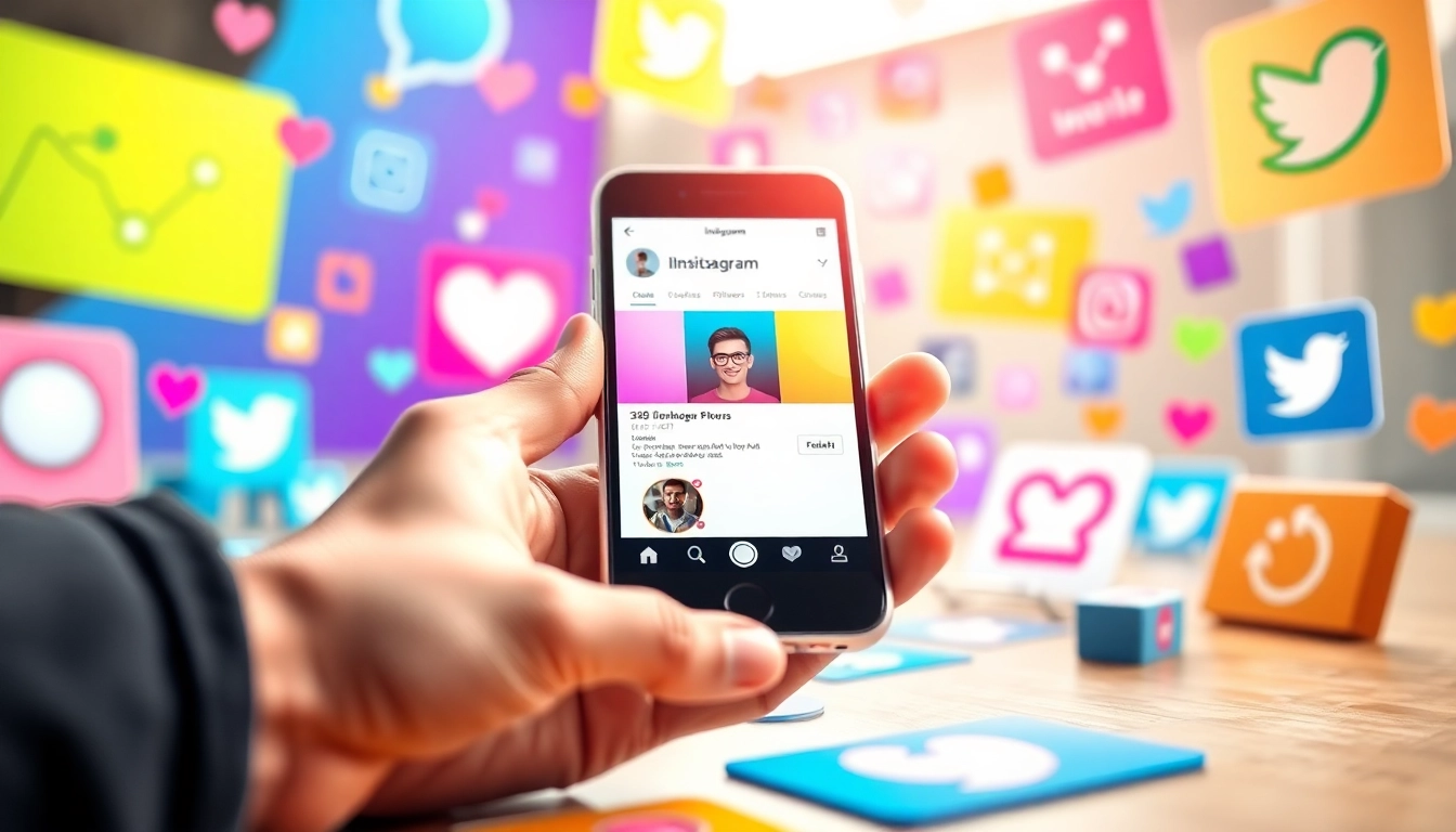 インスタ フォロワー 買うためのスマートフォンと増加するフォロワーを示すビジュアル。