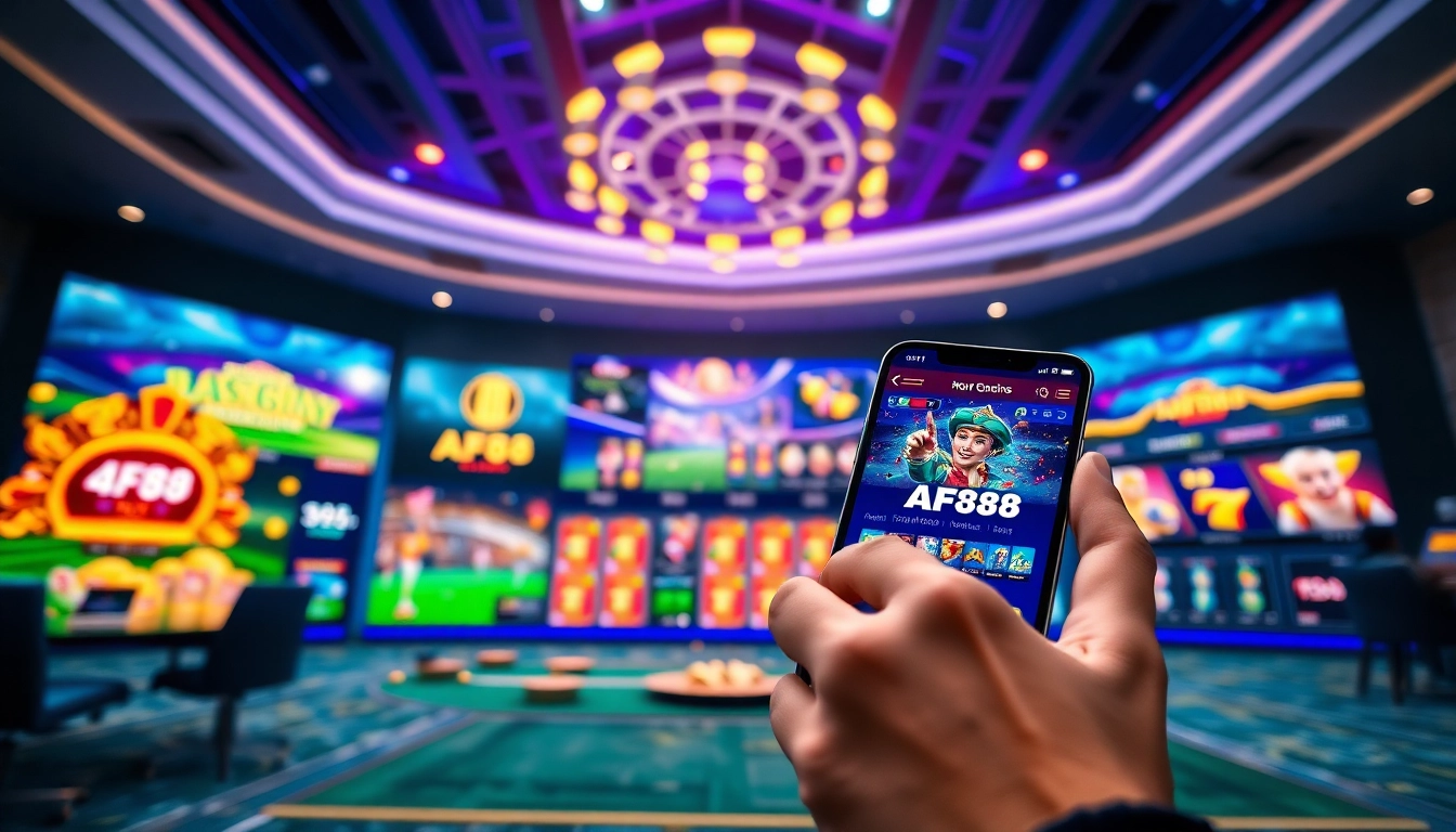 Engaging AF88 online casino interface with vibrant games and user-friendly app design.