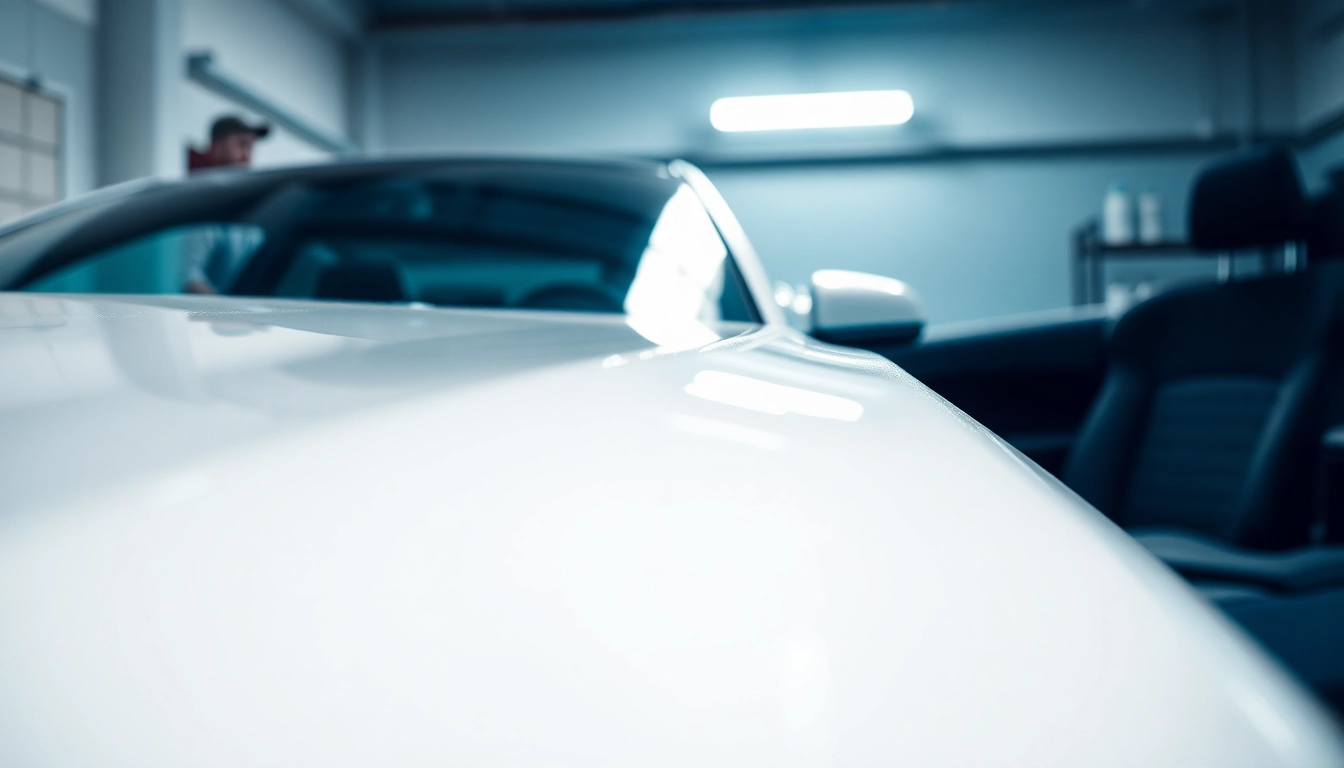 Experience a full car detail showcasing a gleaming vehicle in a clean garage environment.
