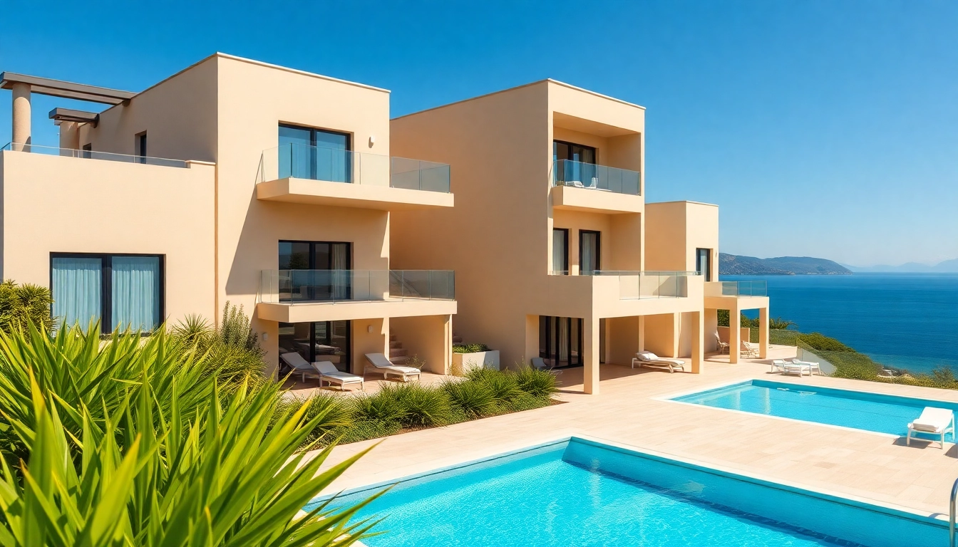 A scenic view showcasing stunning villas and apartments for sale in Alanya, Turkey, surrounded by lush greenery and natural beauty.