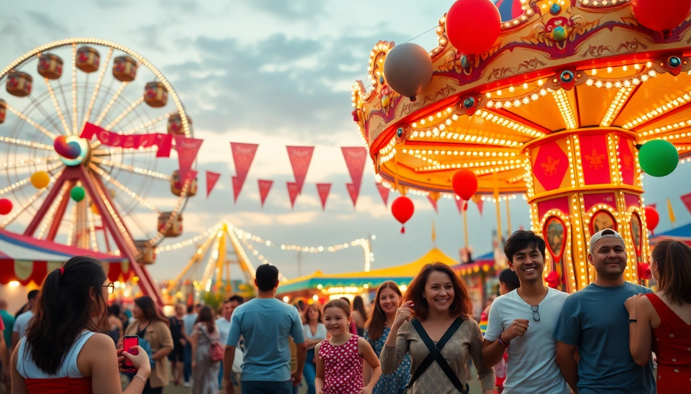 Thrill-seekers enjoying funfair rides for hire newcastle in a vibrant festive atmosphere.