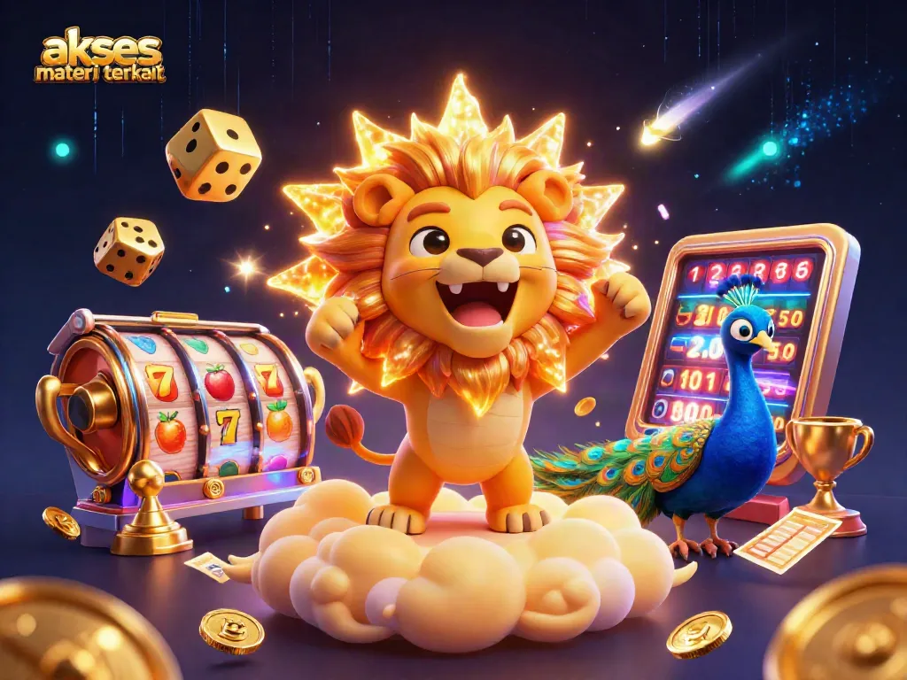 Akses materi terkait dalam permainan slot dengan tampilan warna-warni dan karakter lucu, menggembirakan pengalaman bermain.