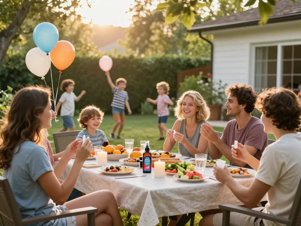 Families enjoying an outdoor gathering while applying the Best Mosquito Repellent for protection.