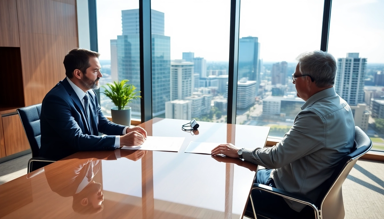 Clearwater truck accident attorney consulting in a modern office, conveying expertise and professionalism.