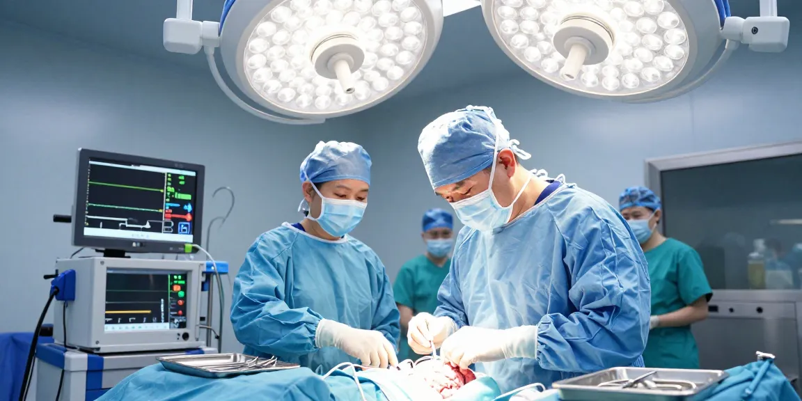 Neurosurgeon performing beyin ameliyatı in a modern operating room, showcasing precision and teamwork.