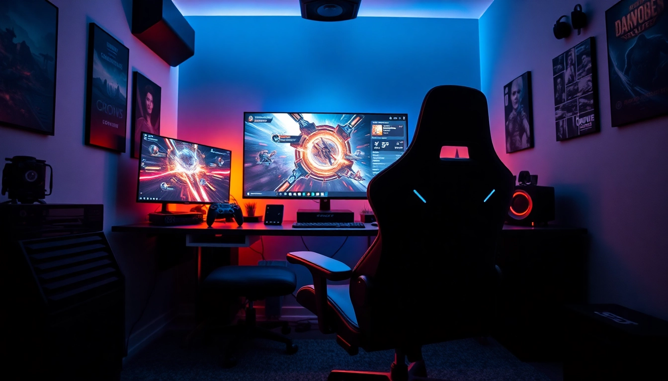 Cronus zen gaming setup showcasing a competitive gaming environment with high-tech gear and immersive lighting.