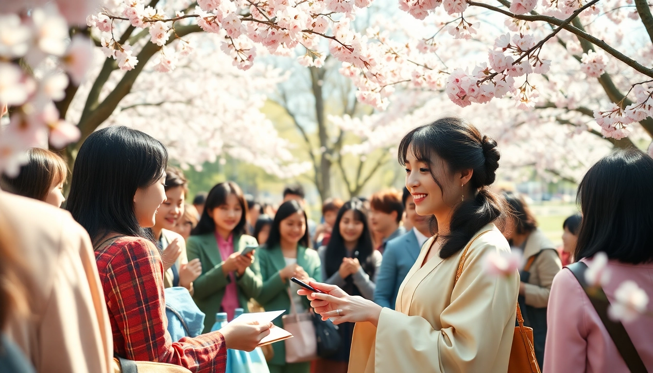 日本の有名人トピックを背景にファンにサインをする日本の女優