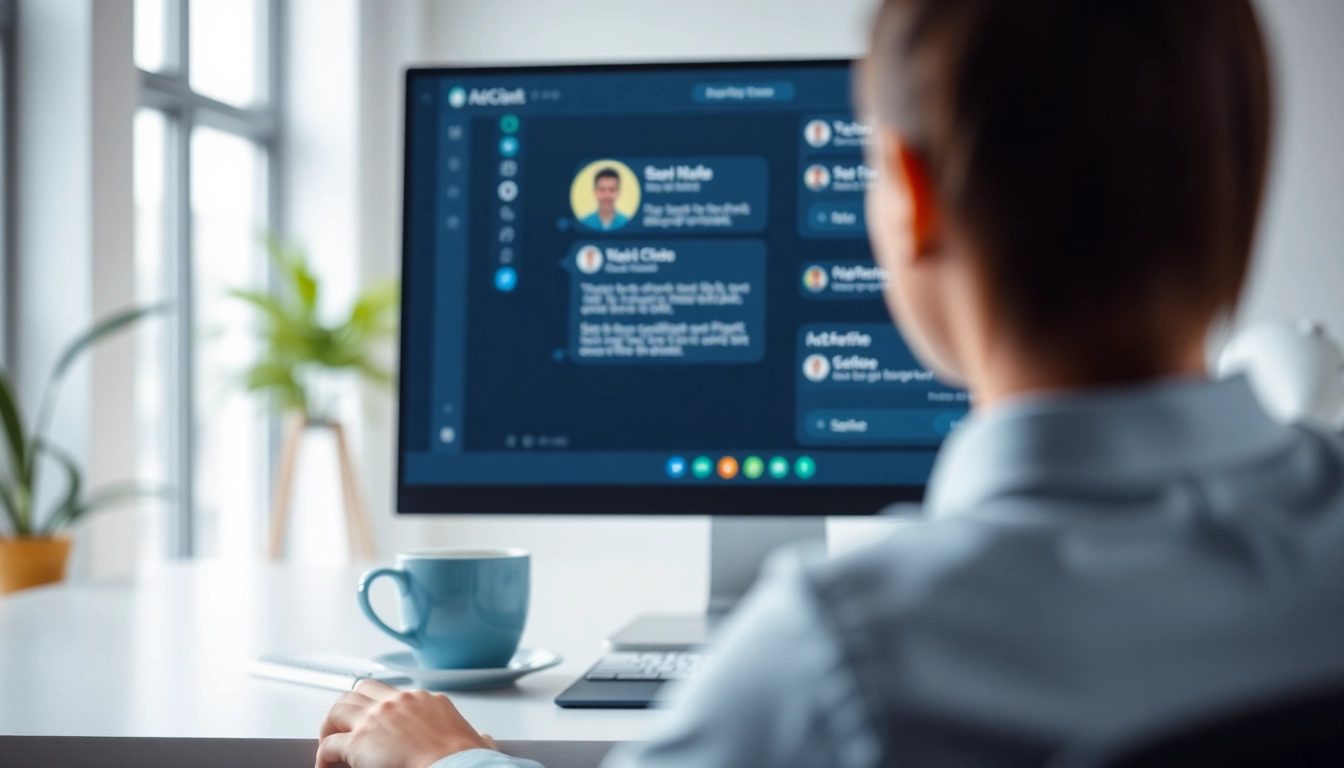 Engage with a free ai chat interface in a modern workspace setting.