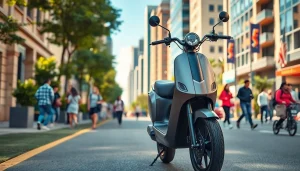 e roller leasing in urban environment with vibrant cityscape and sleek design.