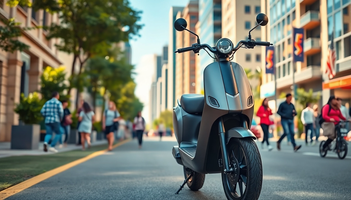 e roller leasing in urban environment with vibrant cityscape and sleek design.