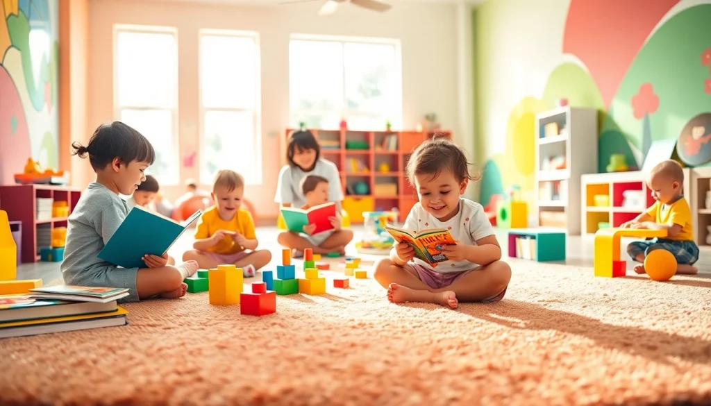 Engaging children at https://juniorsjunction.com participating in vibrant daycare activities.