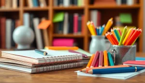 Shop unique stationary items arranged creatively on a desk to inspire organization.