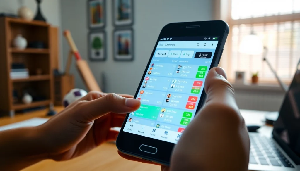 Engaging smartphone display of the best sports betting apps in India, showcasing dynamic sports betting options.