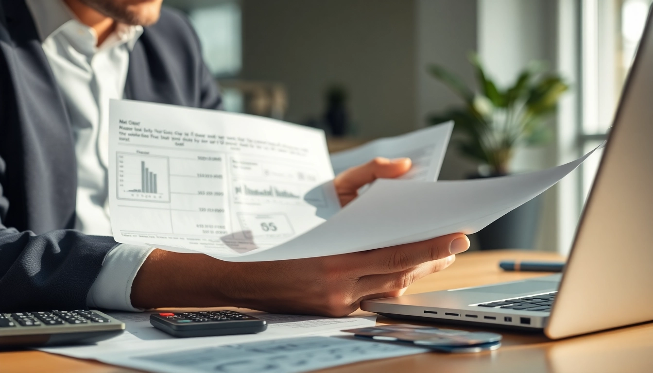 신용카드 현금화 관련 재정 문서를 분석하는 전문가의 모습