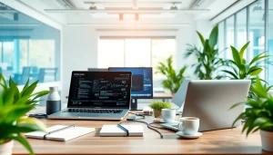 Showcasing technology innovations in a bright workspace designed for productivity.