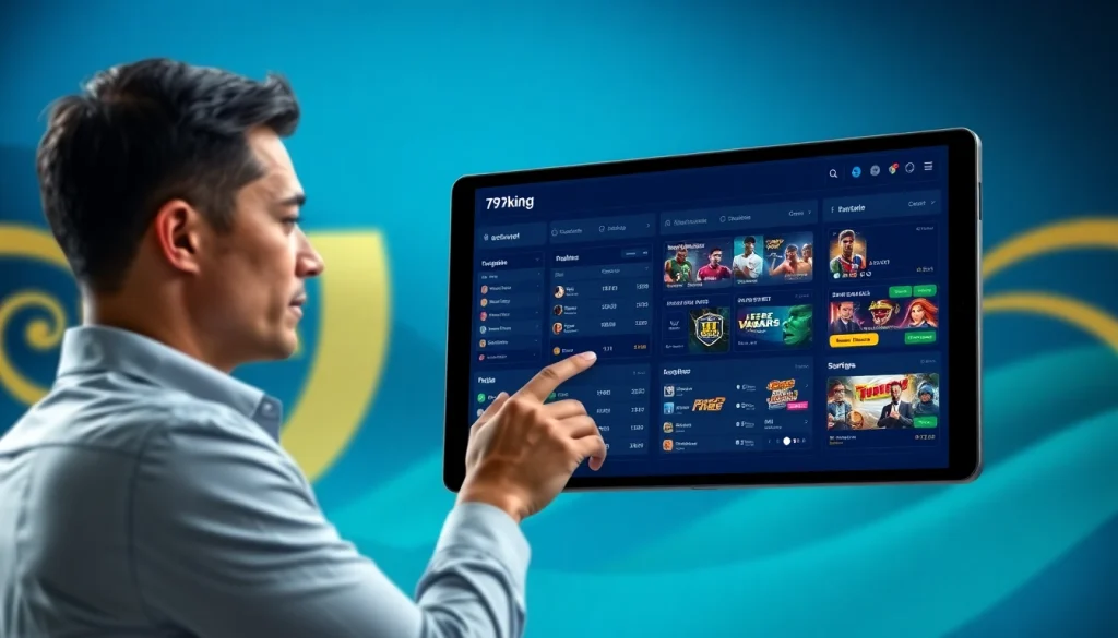 Modern digital interface of 79king online betting platform with live sports and secure transactions, 2025