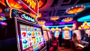 Menangkan scater4d game dengan simbol slot penuh warna dan suasana kasino yang meriah.