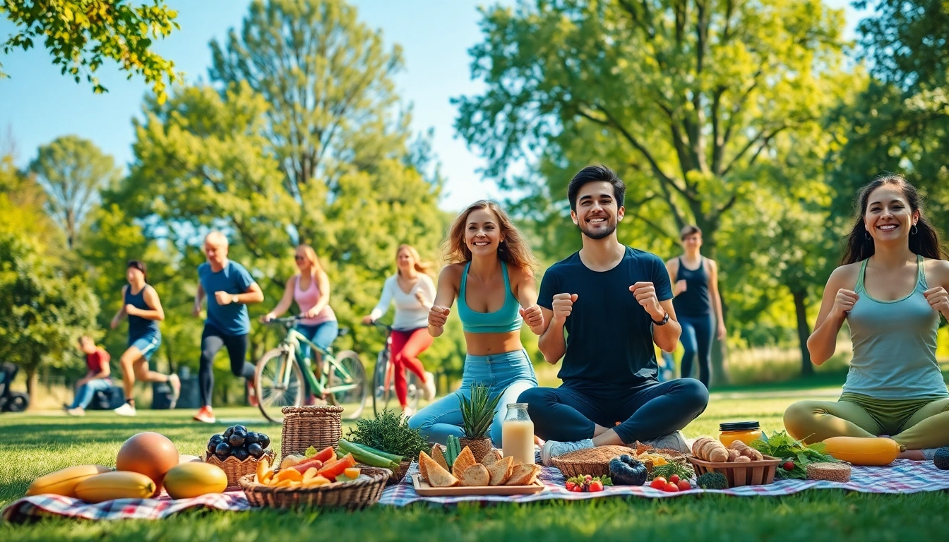 People engaging in activities how to boost metabolism naturally with healthy foods around.