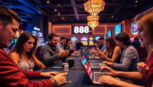 Experience the excitement of online gaming with 888new, showcasing players engaged in various casino games.