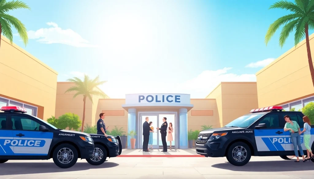 Utilizing Anaheim inmate Locator service at a community-friendly police station.