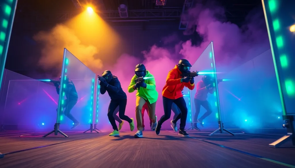 Speel een spannende lasergame ervaring op https://eventmaker-lasergame.nl met kleurrijke spelers in actie.