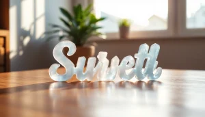 Display of the crystal name showing its intricate facets and natural colors, enhancing tranquility.