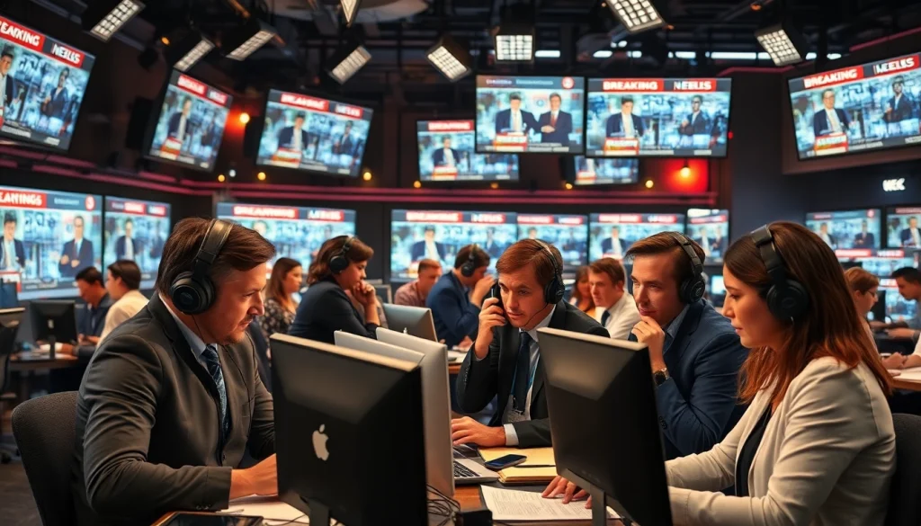 تغطية اخبارية حية على https://saudiwadi.com مع صحفيين في غرفة الأخبار.