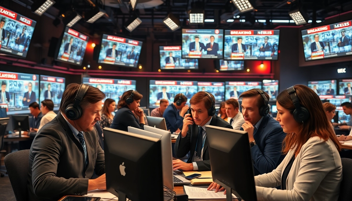 تغطية اخبارية حية على https://saudiwadi.com مع صحفيين في غرفة الأخبار.