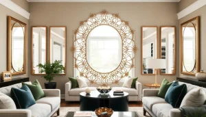 Enhance your interior with bespoke artisan mirrors from https://merithome.co.uk, showcased in a modern living room.