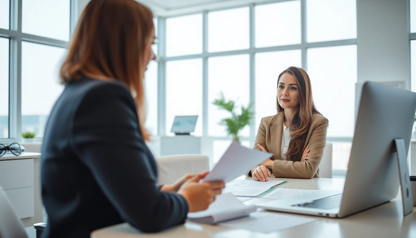 Consulting about Maid visa services Dubai with a professional officer for seamless assistance.