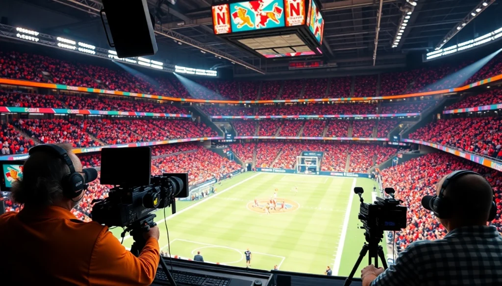 스포츠중계에서 생생하게 중계하는 고화질 스포츠 방송 장면