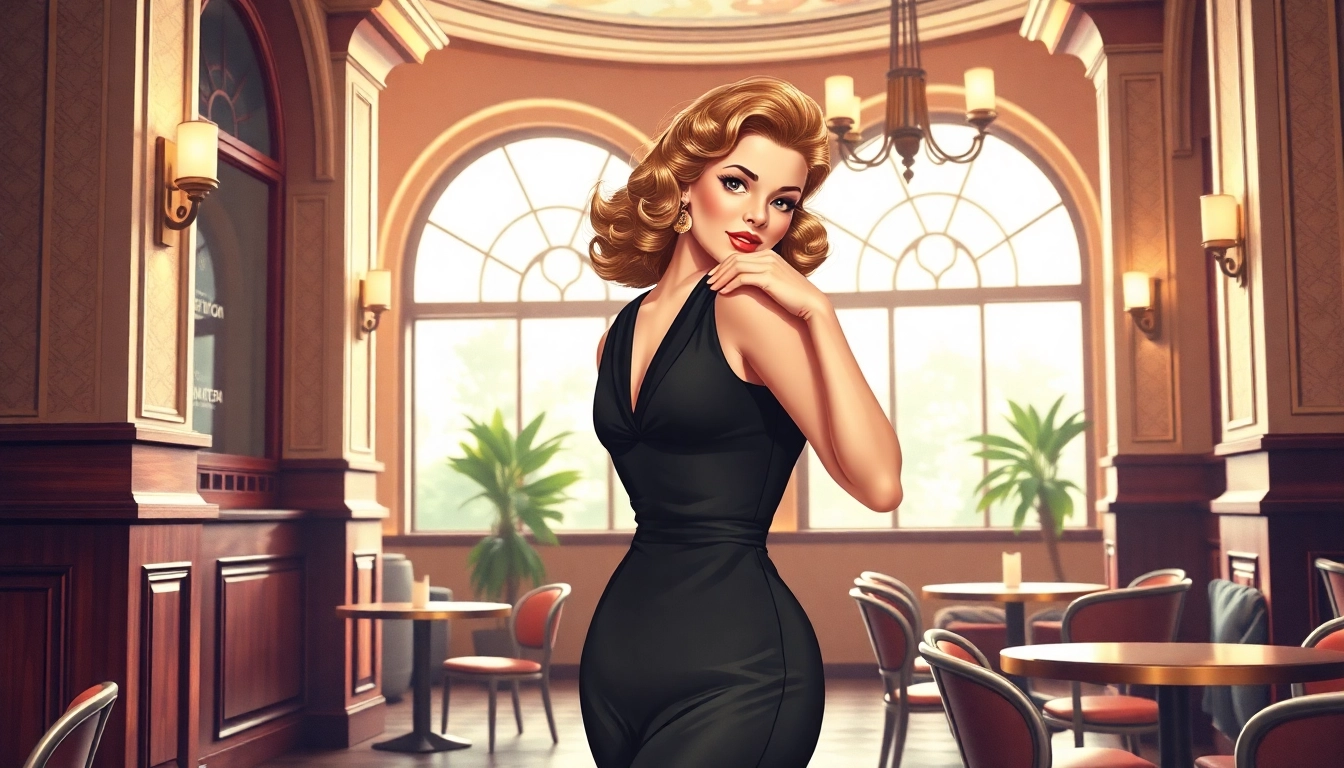 Engaging pin-up girl illustration influenced by the vintage charm of https://www.esquirevargas.com.