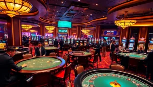 Players enjoying thrilling casino games at MM88's vibrant gaming tables.