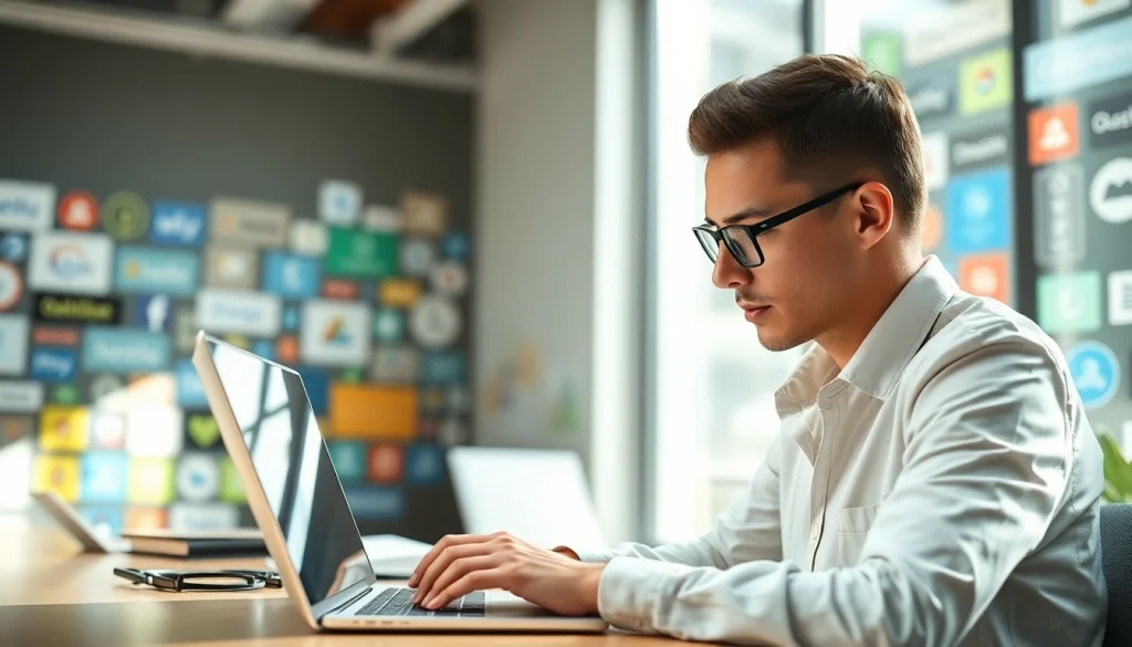 Crafting engaging guestpost strategies in a vibrant digital workspace.