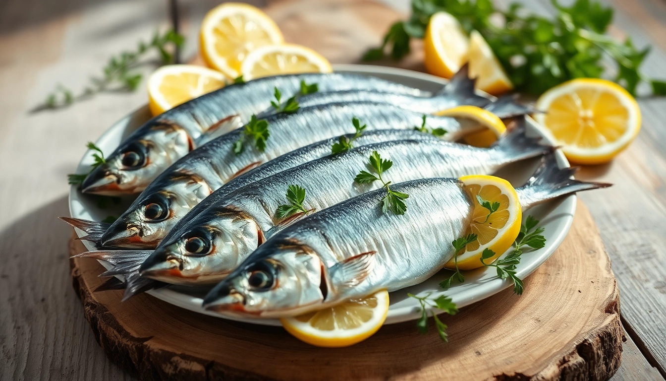 Preparación de sardianas premium sobre mesa rústica con hierbas frescas.