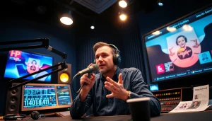 Capture live broadcasting action at https://www.westcentralsbest.com featuring a passionate host.