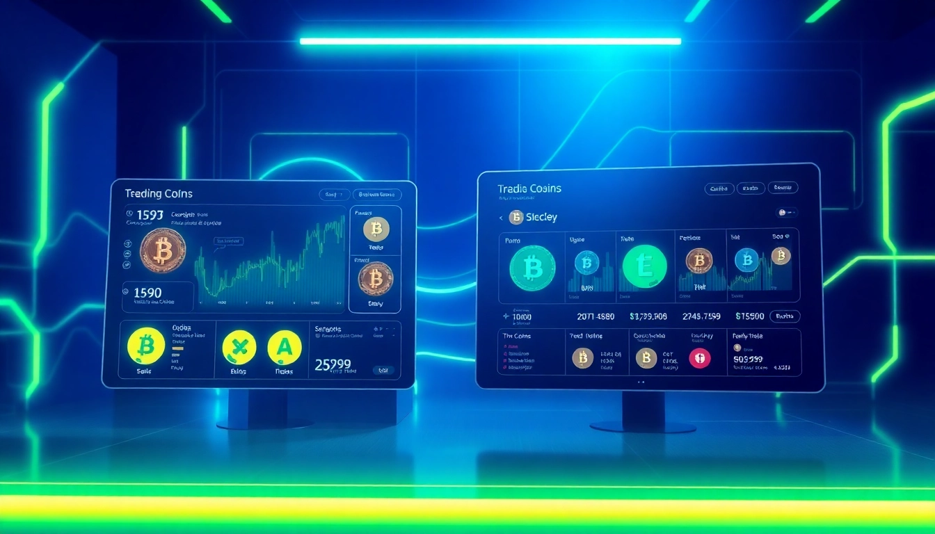 Explore trending coins listing on a high-tech platform, highlighting dynamic interface elements.