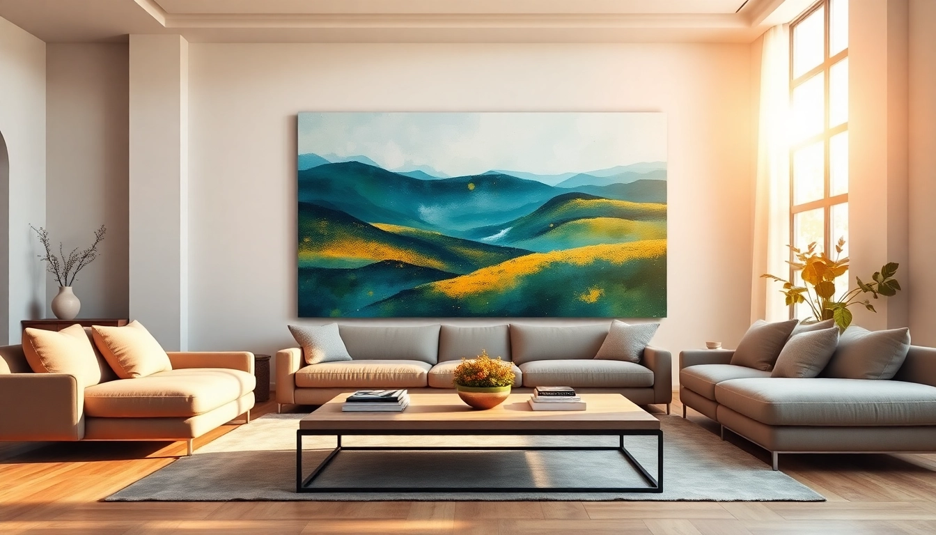 Enhance your living space with stunning canvas wall art showcasing a vibrant abstract design.