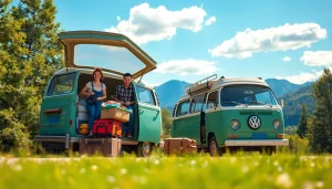 Abenteuerliche Szenen von Freunden beim Packen für eine Reise mit https://fernweh-abenteuer.de