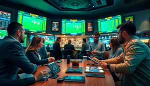 Engaging scene depicting the best sportsbooks in Brazil with vibrant sports betting activity.