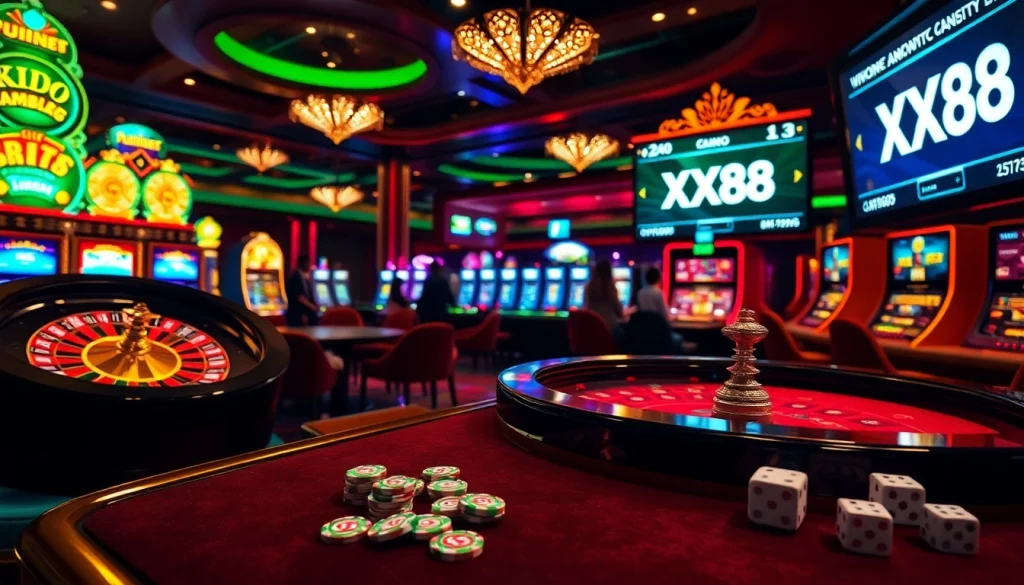 XX88 showcases an exciting roulette game with players eagerly betting on vibrant tables.