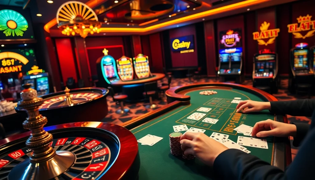 Players enjoying the excitement of casino games like poker and roulette at https://kjc.uk.com/ showcasing their winning strategies.