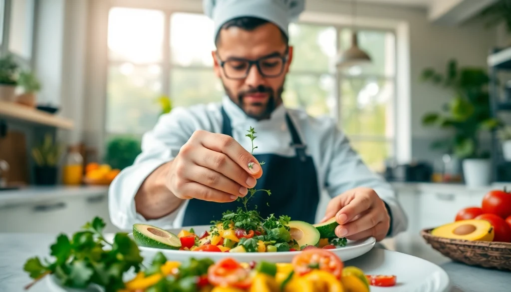 Bereiten Sie leckere Gerichte von https://foodies-magazin.de mit frischen Zutaten in einer modernen Küche zu.