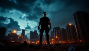 Capture a thrilling moment in an action-packed thriller featuring a determined hero.