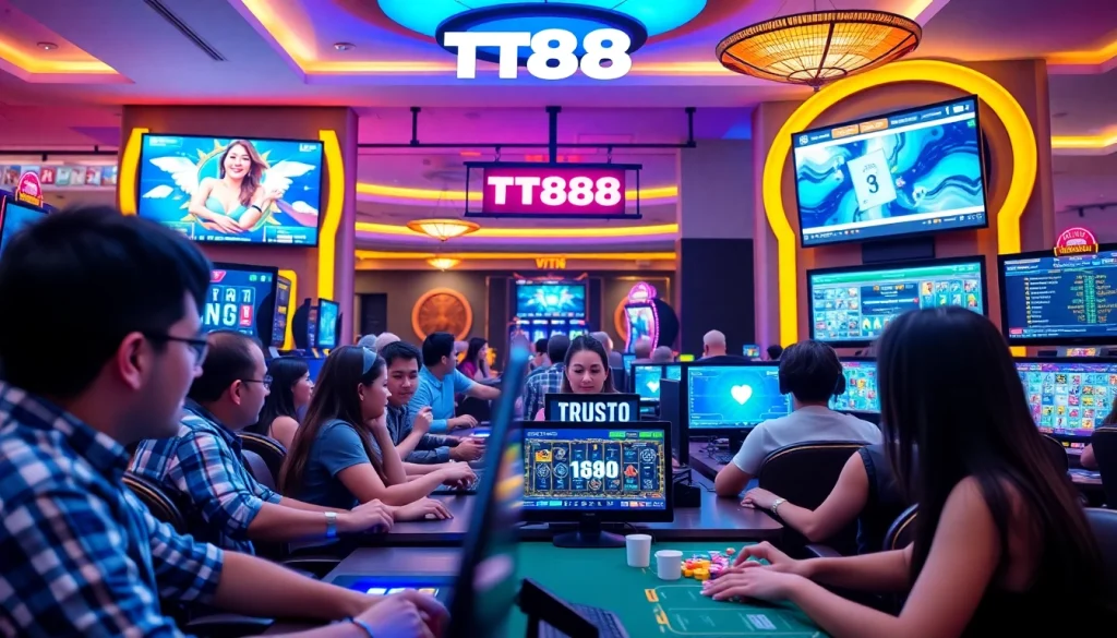 Experience the excitement of TT88 online gaming with diverse players engaged in thrilling games.