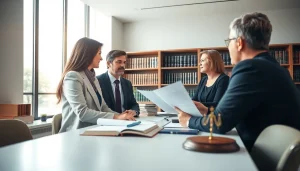 Consulting at https://www.miaoulislaw.com in a welcoming law office environment.