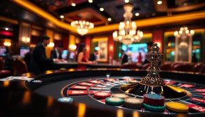 วางเดิมพันที่คาสิโนด้วยบรรยากาศหรูหราและโต๊ะรูเล็ตที่น่าตื่นเต้น