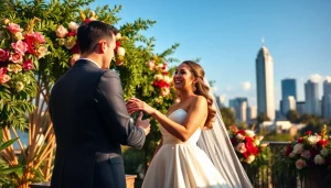 wedding photography tampa fl: a couple exchanging vows in a beautiful outdoor ceremony in Tampa, Florida, showcasing love and joy.