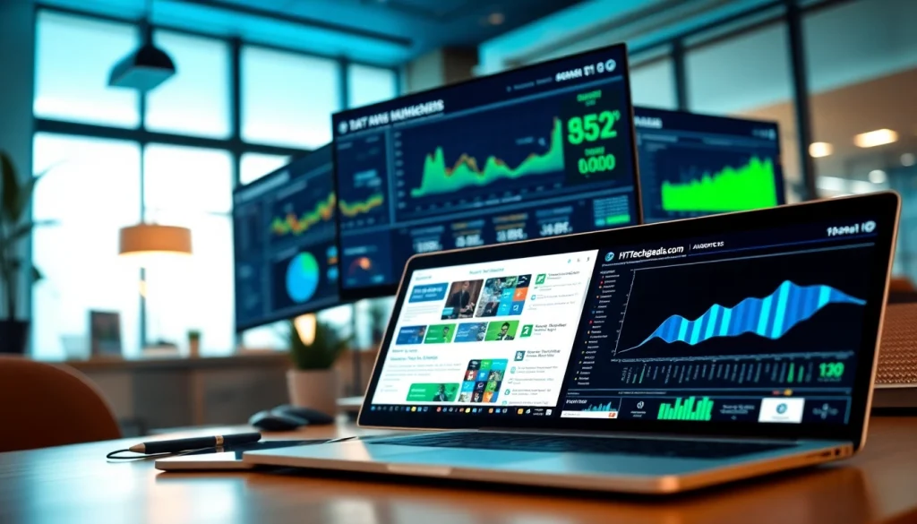 Engage with tech news updates at https://www.techgaged.com through a modern workspace scene.